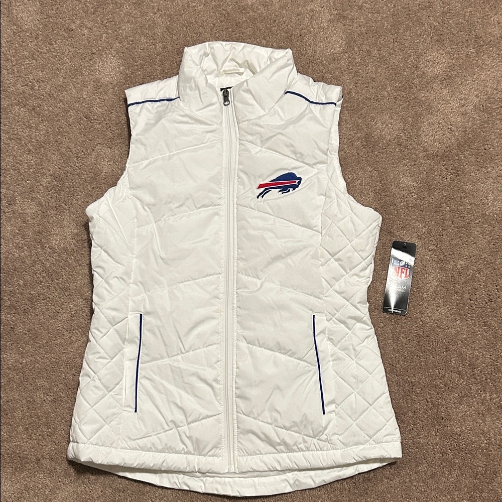 NFL Buffalo Bills Women's White Quilted Vest New With Tags never worn
